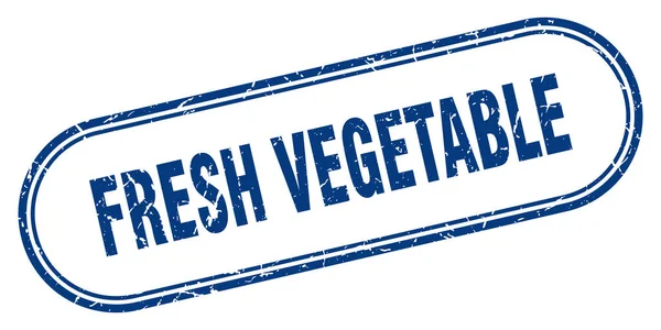新鮮な野菜のスタンプ 白い背景に丸みを帯びたグランジサイン — ストックベクタ