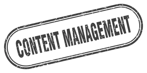 Content Management Stempel Afgeronde Grunge Teken Witte Achtergrond — Stockvector