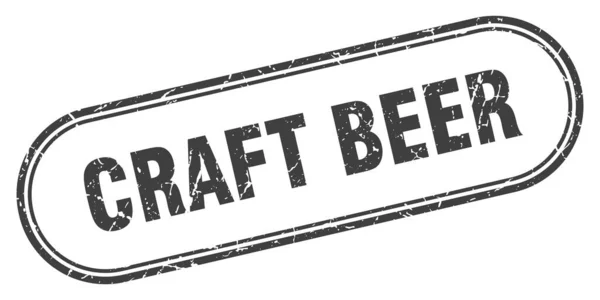Timbre Bière Artisanale Signe Grunge Arrondi Sur Fond Blanc — Image vectorielle