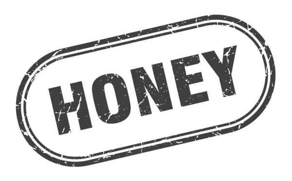 Honing Stempel Afgeronde Grunge Teken Witte Achtergrond — Stockvector