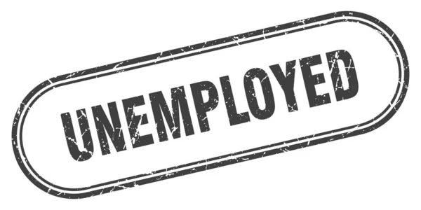 失業スタンプ 白い背景に丸みを帯びたグランジサイン — ストックベクタ