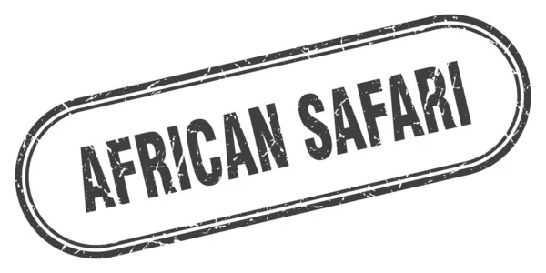 African Safari Stamp Rounded Grunge Sign White Background — Stock Vector