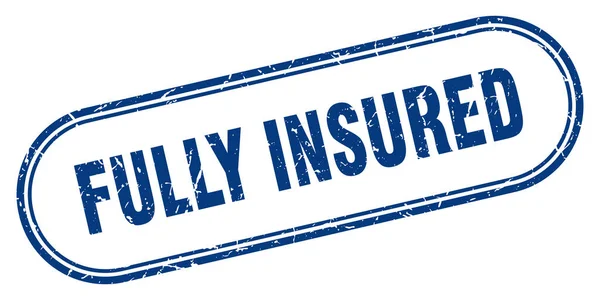 Fully Insured Stamp Rounded Grunge Sign White Background — Stock Vector