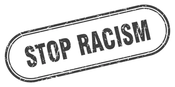 Zastavit Rasismus Razítko Zaoblené Grunge Znamení Bílém Pozadí — Stockový vektor