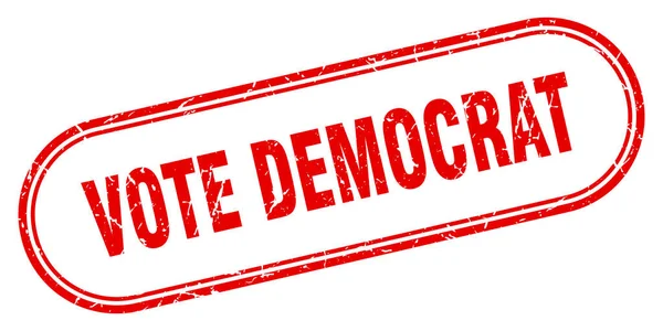 Vote Democrat Stamp Rounded Grunge Sign White Background — Stock Vector