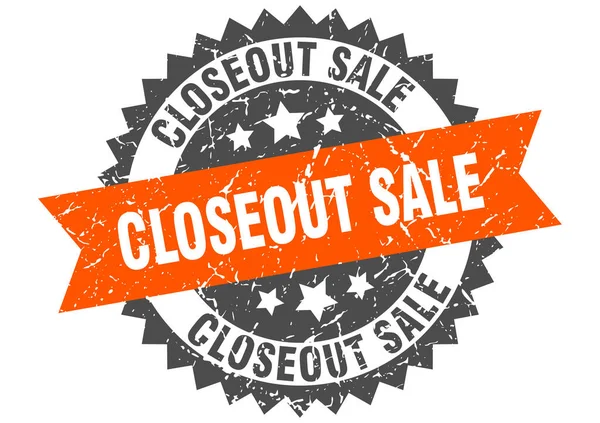 Closeout Sale Stamp Grunge Sign Ribbon — Stock Vector