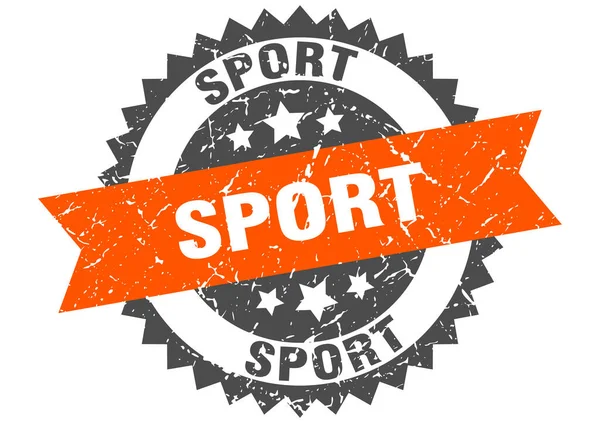 Sportstempel Ronde Grunge Bord Met Lint — Stockvector