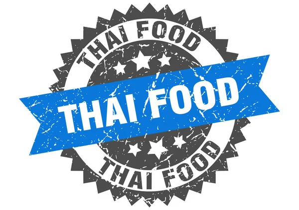 泰国人的食物券圆形的带有缎带的磨擦标志 — 图库矢量图片
