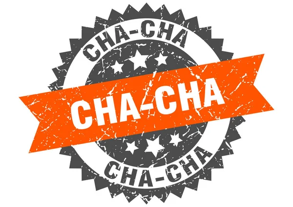 Cha Cha Pecsét Kerek Grunge Jel Szalaggal — Stock Vector