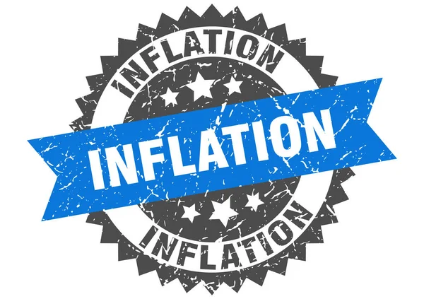 Sello Inflación Signo Grunge Redondo Con Cinta — Archivo Imágenes Vectoriales