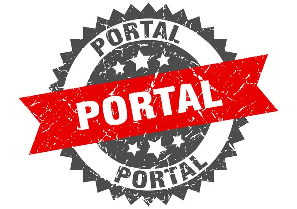 Carimbo Portal Sinal Grunge Redondo Com Fita —  Vetores de Stock