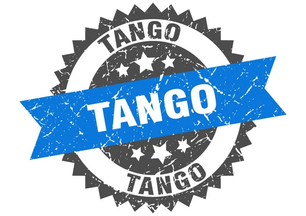 Timbre Tango Signe Grunge Rond Avec Ruban — Image vectorielle
