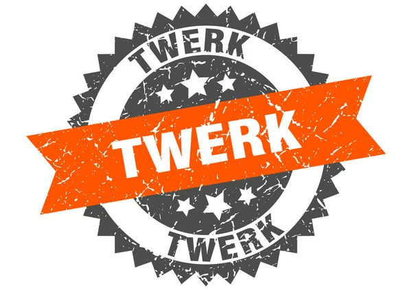 Twerk Stamp Grunge Sign Ribbon — Stock Vector