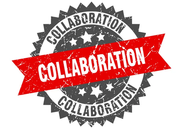 Σφραγίδα Συνεργασίας Στρογγυλό Grunge Υπογράψει Κορδέλα — Διανυσματικό Αρχείο