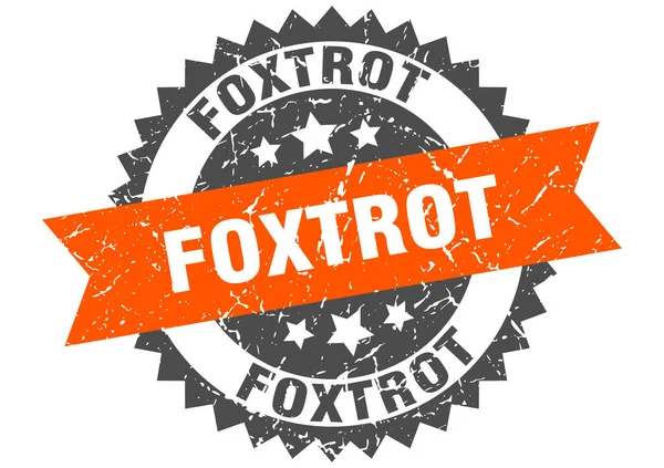Foxtrot Stämpel Rund Grunge Tecken Med Band — Stock vektor