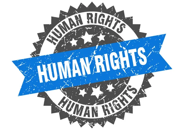 Sello Derechos Humanos Signo Grunge Redondo Con Cinta — Vector de stock