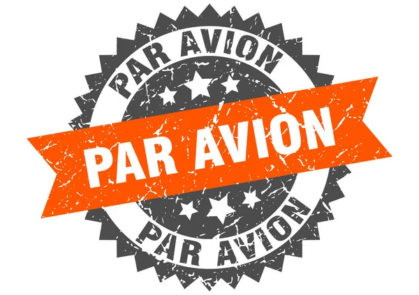 Par Avion Stamp Grunge Sign Ribbon — Stock Vector