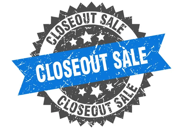 Closeout Sale Stamp Grunge Sign Ribbon — Stock Vector