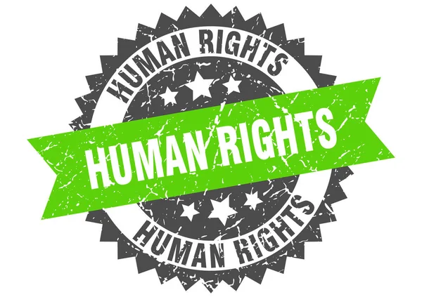 Sello Derechos Humanos Signo Grunge Redondo Con Cinta — Vector de stock