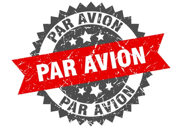 Par Avion Stamp Grunge Sign Ribbon — Stock Vector