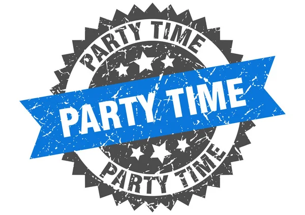 Party Time Stamp Grunge Sign Ribbon — Stock Vector