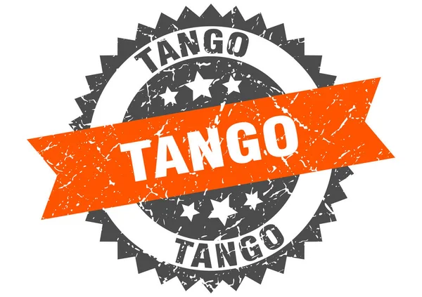 Штамп Танго Круглый Гранж Знак Лентой — стоковый вектор