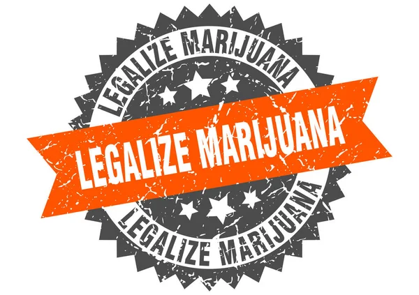 Legalizar Sello Marihuana Signo Grunge Redondo Con Cinta — Archivo Imágenes Vectoriales