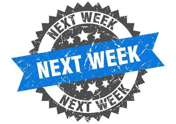 Next Week Stamp Grunge Sign Ribbon — Stock Vector