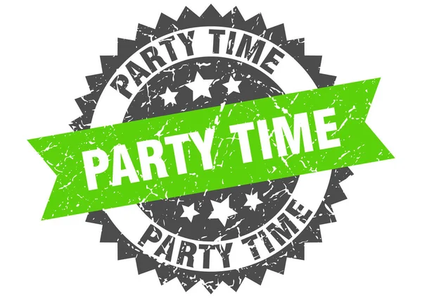 Party Time Stamp Grunge Sign Ribbon — Stock Vector