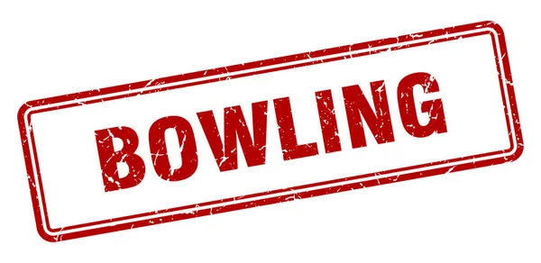 Bowlingmarke Quadratisches Grunge Zeichen Isoliert Auf Weißem Hintergrund — Stockvektor