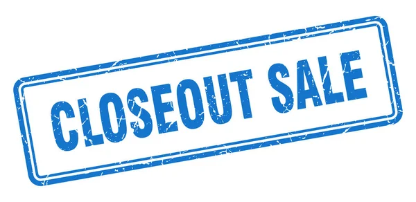 Closeout Sale Stamp Square Grunge Sign Isolated White Background — Stock Vector