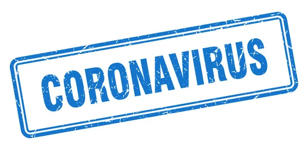 Coronavirus Stamp Square Grunge Sign Isolated White Background — Stock Vector
