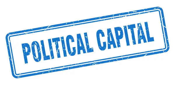 Timbre Capital Politique Signe Grunge Carré Isolé Sur Fond Blanc — Image vectorielle