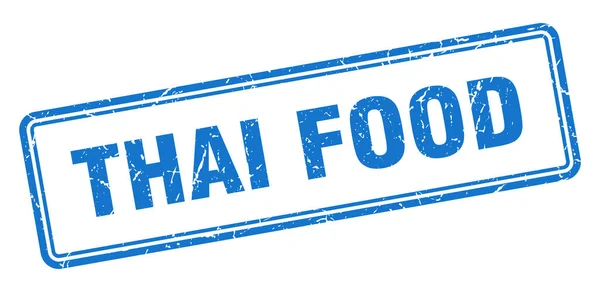 Thailändische Lebensmittelmarke Quadratisches Grunge Zeichen Isoliert Auf Weißem Hintergrund — Stockvektor