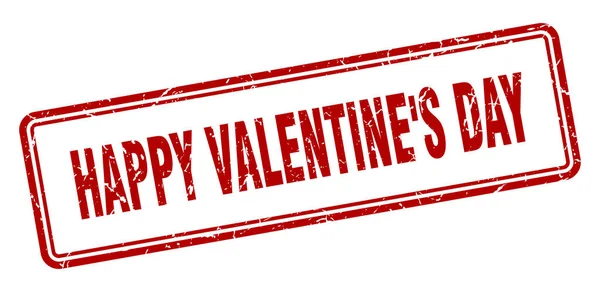 Joyeux Timbre Saint Valentin Signe Grunge Carré Isolé Sur Fond — Image vectorielle