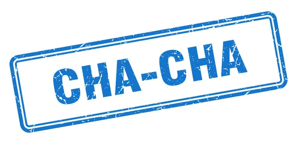 Cha Cha Pecsét Négyzet Grunge Jel Elszigetelt Fehér Háttér — Stock Vector