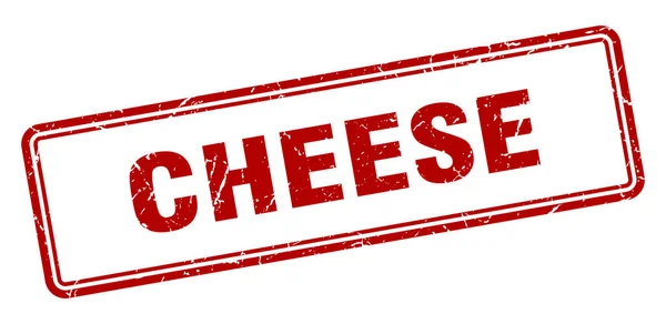 奶酪邮票 白色背景上孤立的正方形磨擦标志 — 图库矢量图片