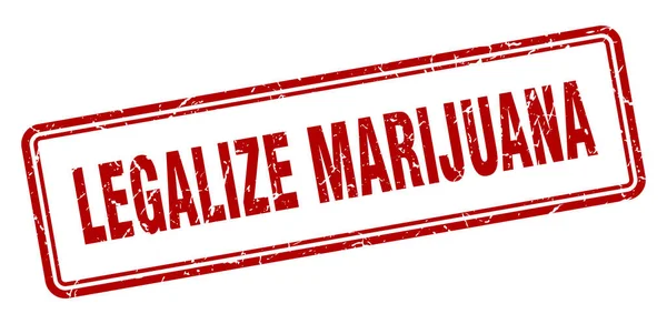 Marihuana Legalisieren Quadratisches Grunge Zeichen Isoliert Auf Weißem Hintergrund — Stockvektor