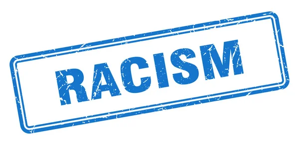 Марка Расизму Квадратний Знак Гранж Ізольований Білому Тлі — стоковий вектор