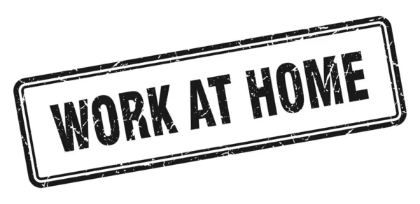 Εργασία Στο Σπίτι Σφραγίδα Τετράγωνο Σήμα Grunge Απομονωμένο Λευκό Φόντο — Διανυσματικό Αρχείο