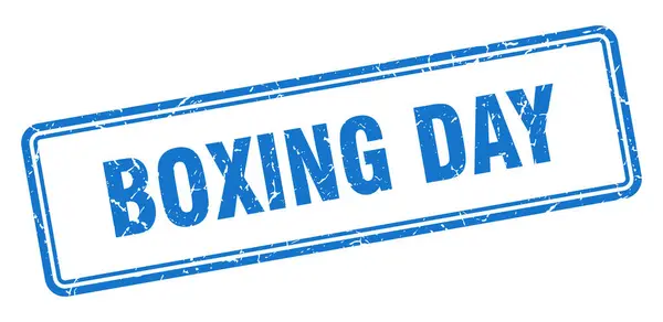 Boxing Day Stamp Square Grunge Sign Isolated White Background — Stock Vector