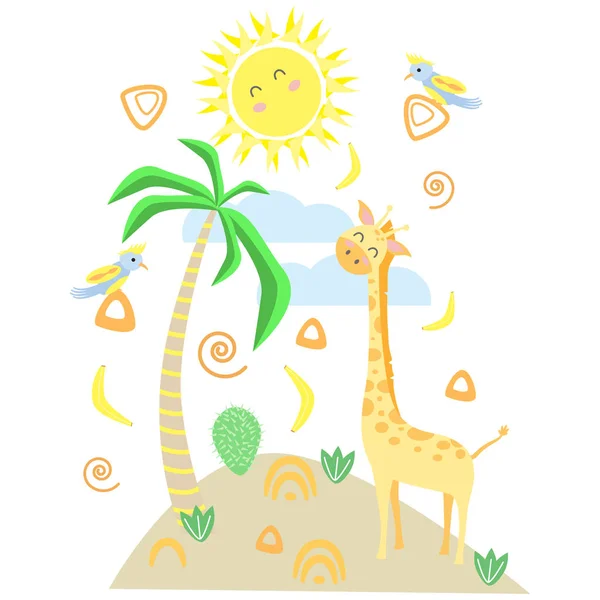 Girafe Dans Style Scandinave Illustration Vectorielle Eps — Image vectorielle