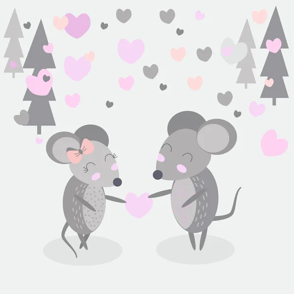 Mouse Amore Illustrazione Vettoriale Eps — Vettoriale Stock