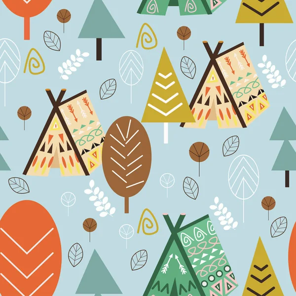 Χωρίς Ραφή Πρότυπο Δάσος Σκανδιναβικό Στυλ Εικονογράφηση Διάνυσμα Eps — Διανυσματικό Αρχείο