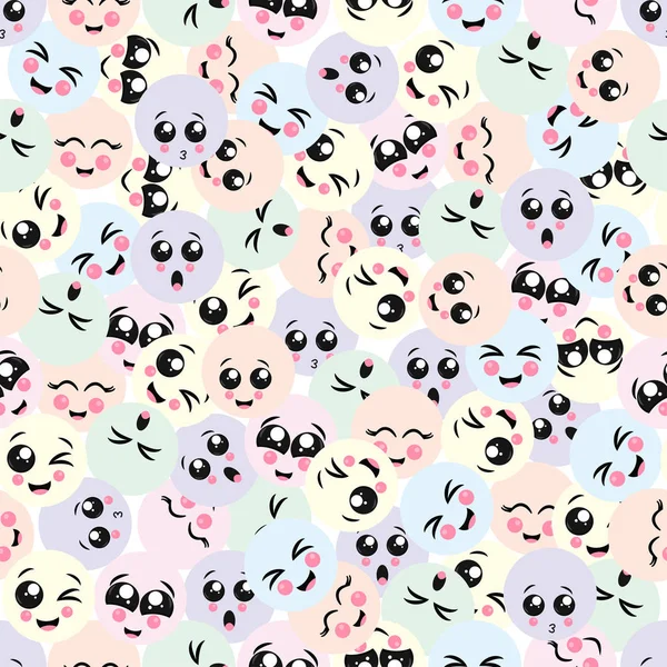 seamless pattern with emotions on bubbles - vector illustration, eps