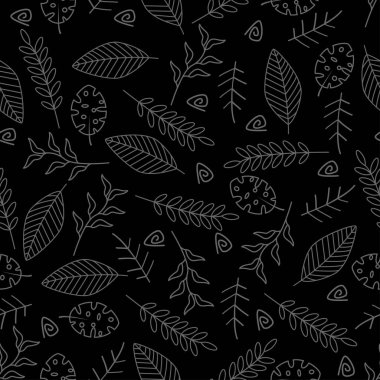 gri yaprakları - vektör çizim, eps ile Seamless Modeli