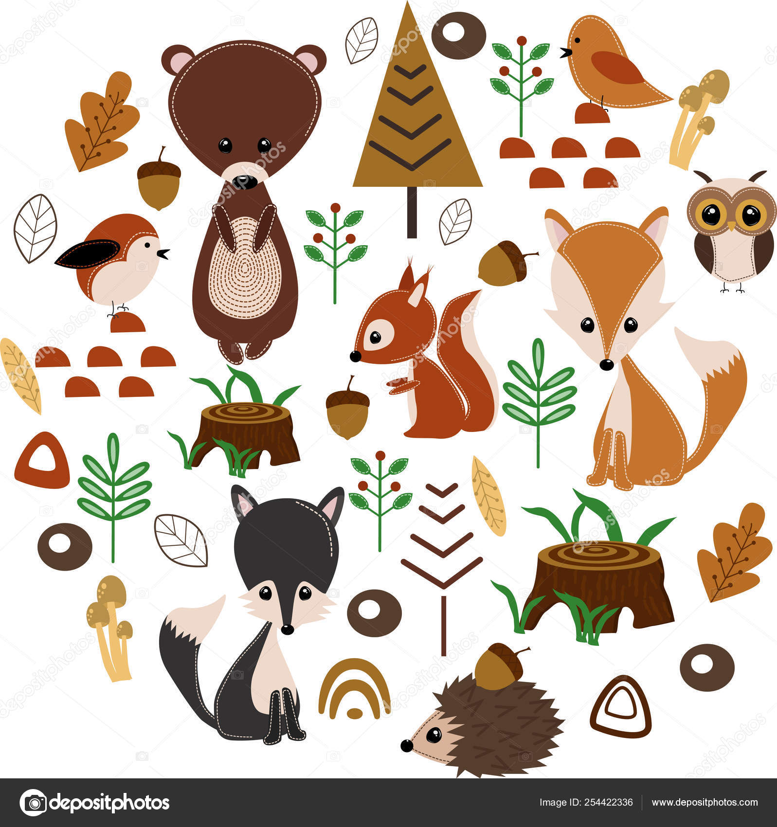 Poster Forest Animals Vector Illustration Eps Stock Vector Image by ...
