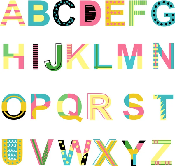 Ensemble Alphabet Été Illustration Vectorielle Eps — Image vectorielle