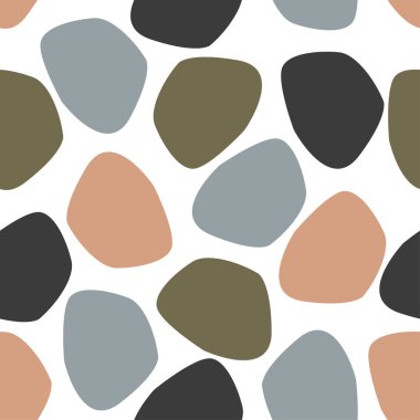 beyaz arka plan üzerinde soyut renk şekilleri ile kusursuz desen - vektör illüstrasyon, eps