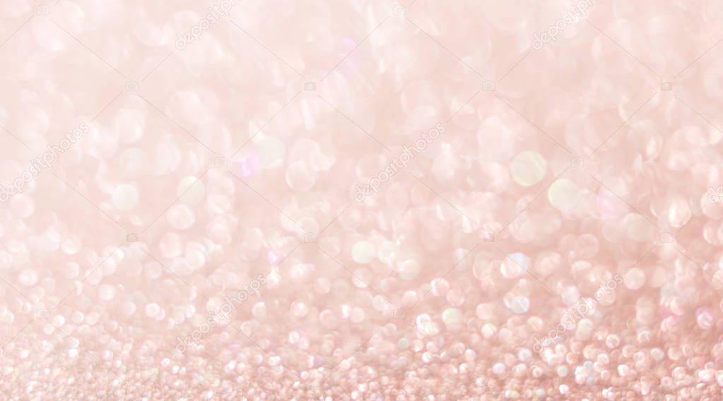 Pastel champagne glitter bokeh lights festive background